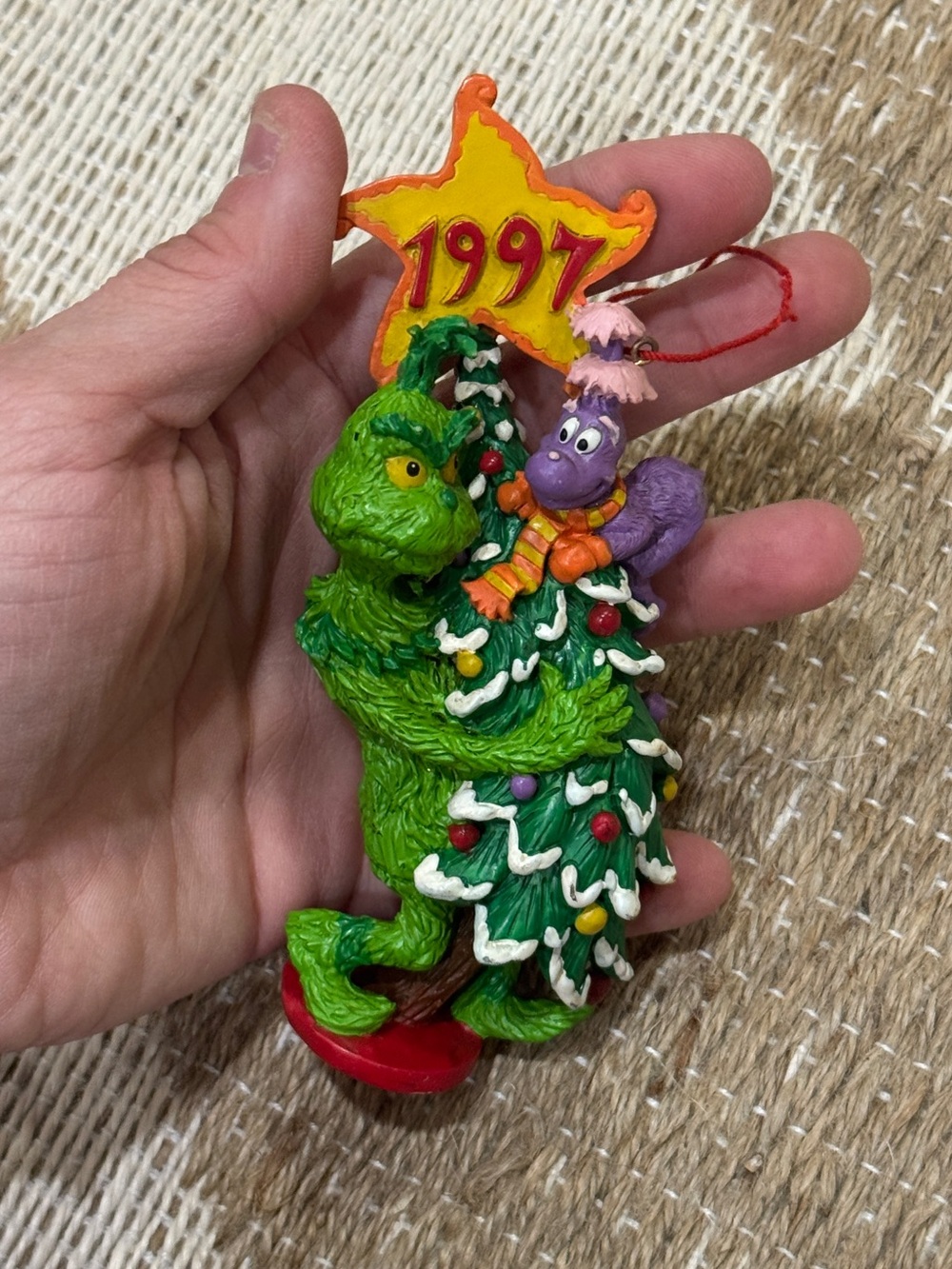 Dr. Seuss the Grinch Whozit Ornament 1997 year christmas Midwest tee 3D figurine